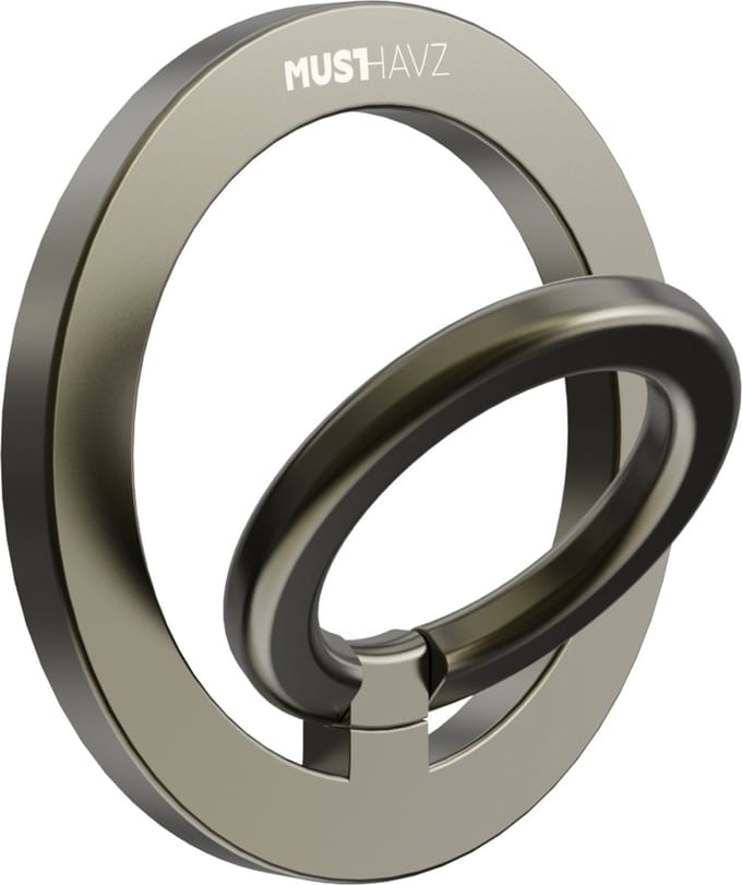 Musthavz MagLoop Ring Stand MagSafe – Magnetische Telefoon Ringhouder & Standaard – Titanium Natural – Compatibel met MagSafe