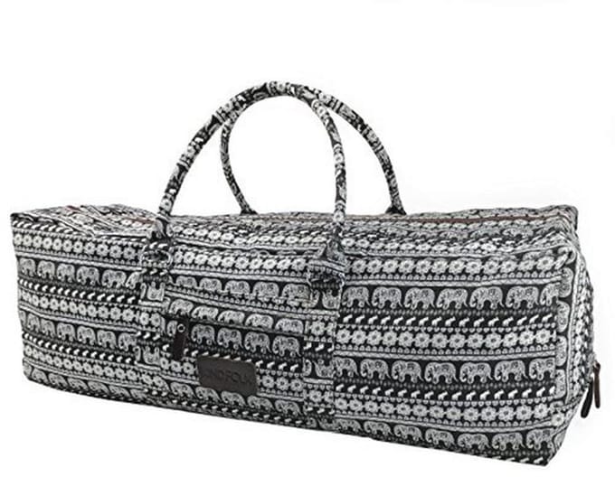 XL Yogamat Tas met Rits en Handvat - Extra Groot Canvas Patroon