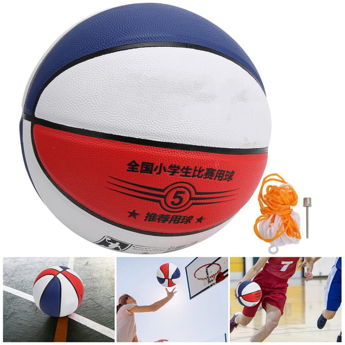 Maat 5 PU Leer Sport Basketbal Multicolor Buiten Binnen Bal Trainingsmateriaal red