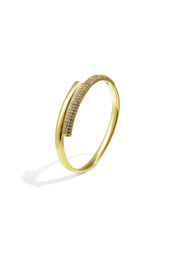 Bangle Luxury Strass - Goud - Armband - Feestdagen - Party - Kerst - Cadeau