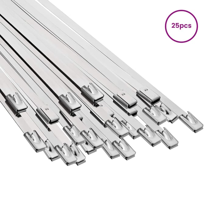 vidaXL - Kabelband - 25 - st - 4,6 - x - 600 - mm - zilver