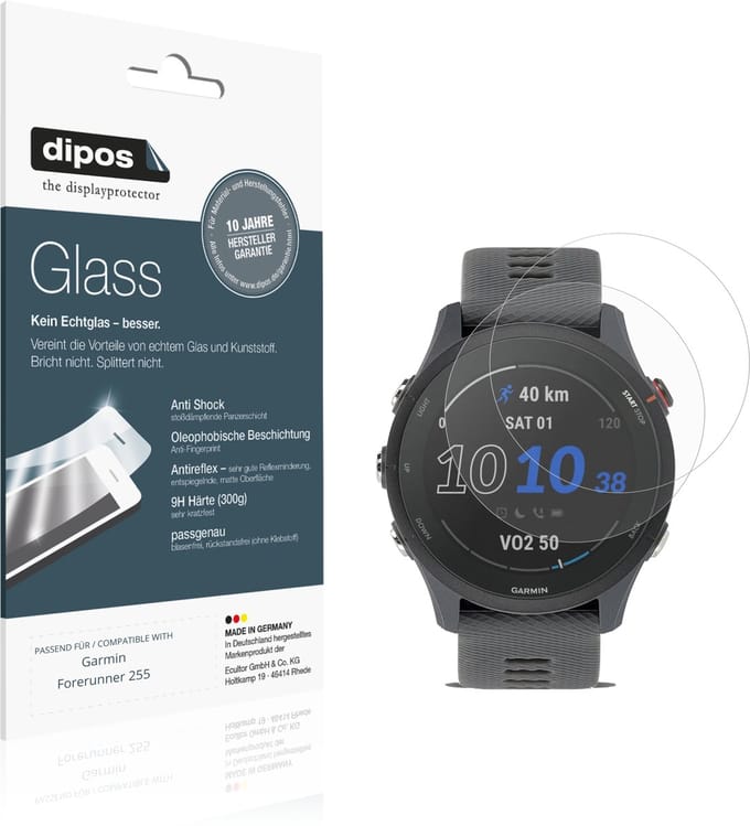 dipos – 2x Matte Pantserfolie geschikt voor Garmin Forerunner 255 | 9H Screenprotector