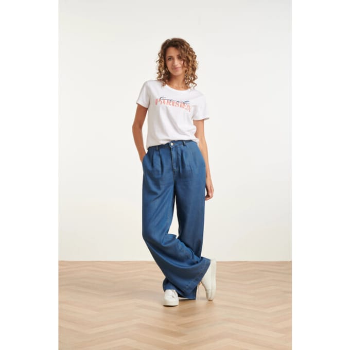 Smashed Lemon Wide leg tencel broek |