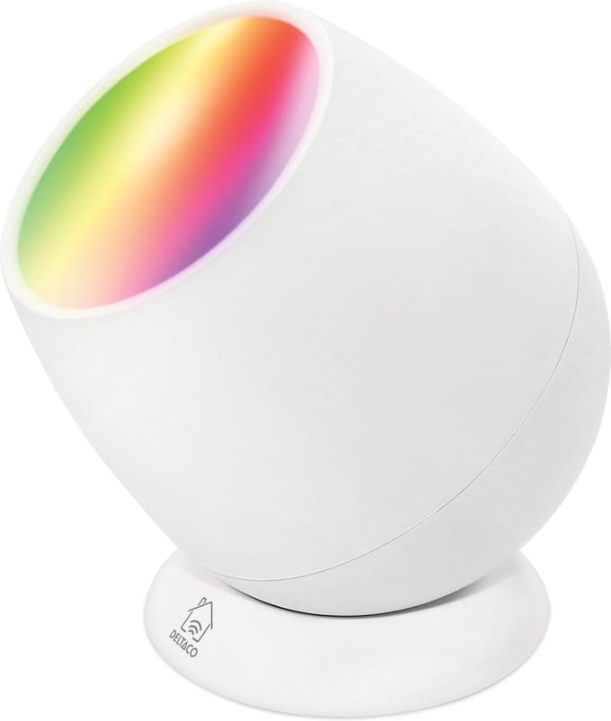 Deltaco Smart Home Slim Wake-up Light - RGB verlichting - USB-C - Wit