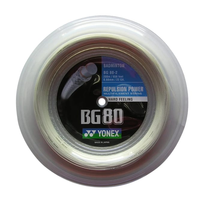 Yonex BG80 badmintonsnaar - super touch - 200m - wit