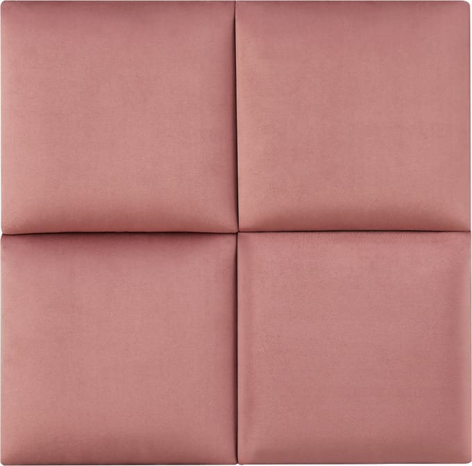Gestoffeerde wandpanelen Carpino set van 4 fluweel 30x30 cm roze [neu.haus]