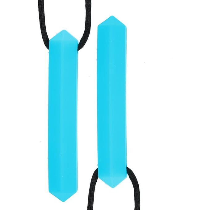2 stuks Siliconen Bijtring Hittebestendig Waterdicht Kauw Hanger Ketting Sky Blue