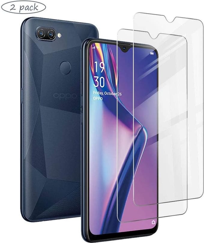 Screenprotector Glas - Tempered Glass Screen Protector Geschikt voor: Oppo A12 - 2x