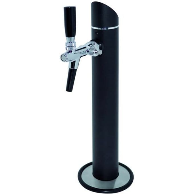 Zwarte Toren trekkolom 1-leiding met sierflens, matzwart aluminium