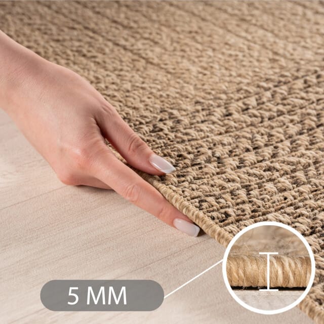 Muratap Timber rond buitenkleed – jute look – weerbestendig – 160 cm rond