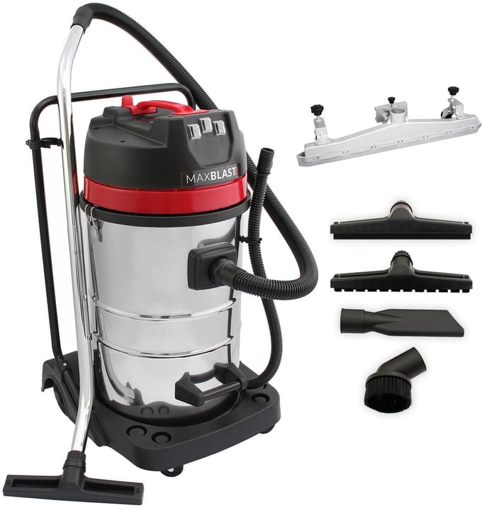 Maxblast industriële stofzuiger - grijs - 80l - 3000w drievoudige