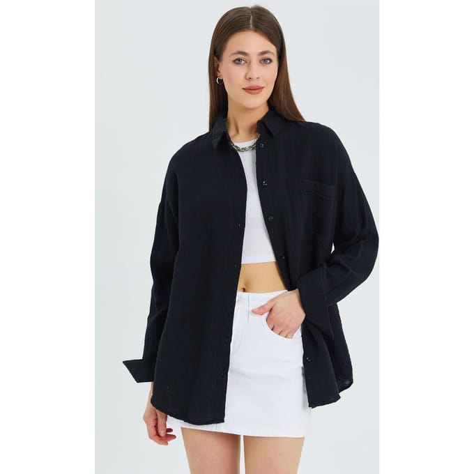 Oversized Shirt met Pocketdetail