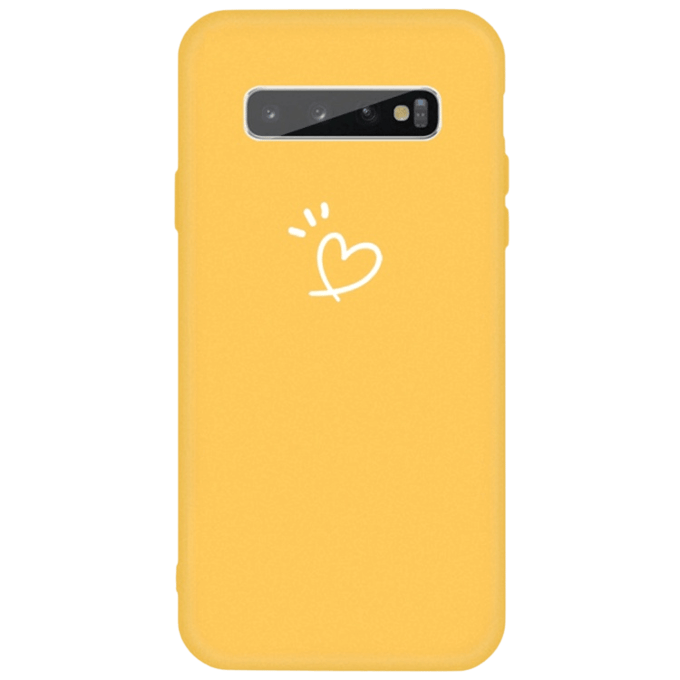 Mocaa Samsung Galaxy S10 Plus Love Heart Case Geel