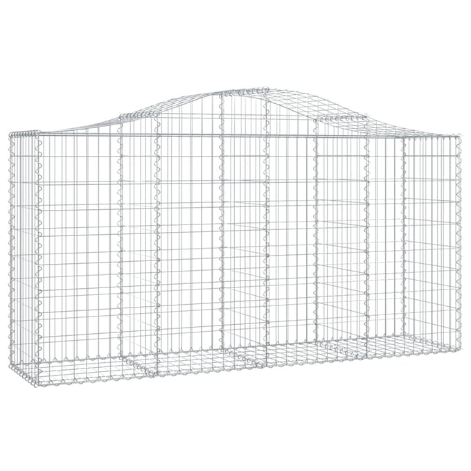 vidaXL - Schanskorf - gewelfd - 200x50x100/120 - cm - gegalvaniseerd - ijzer