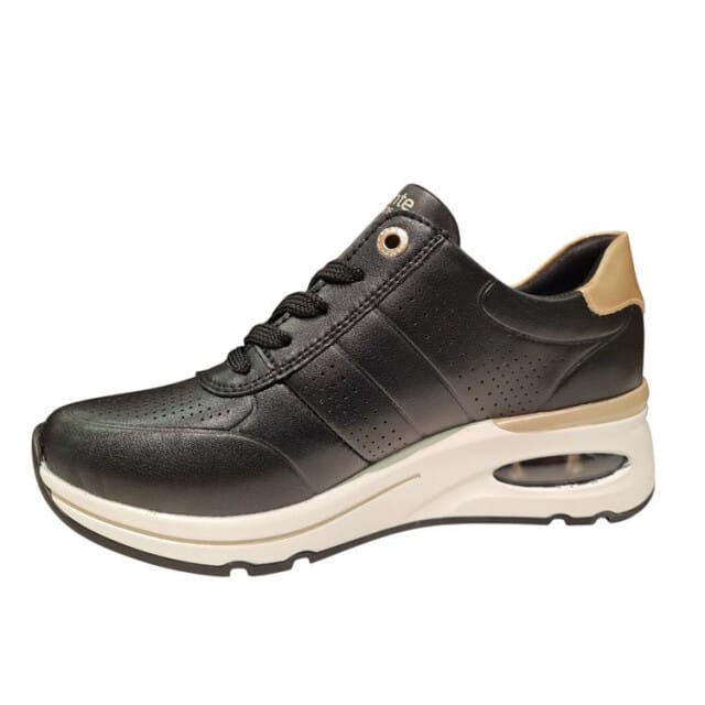 Remonte Lage Leren Dames Sneakers - Zwart - 38