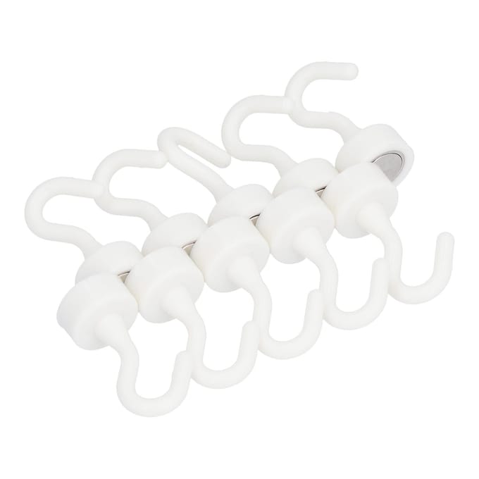 10 Stuks Magnetische Haak Set Wit Heavy Duty ABS Compacte Haken voor Koelkast Magnetron 11lb