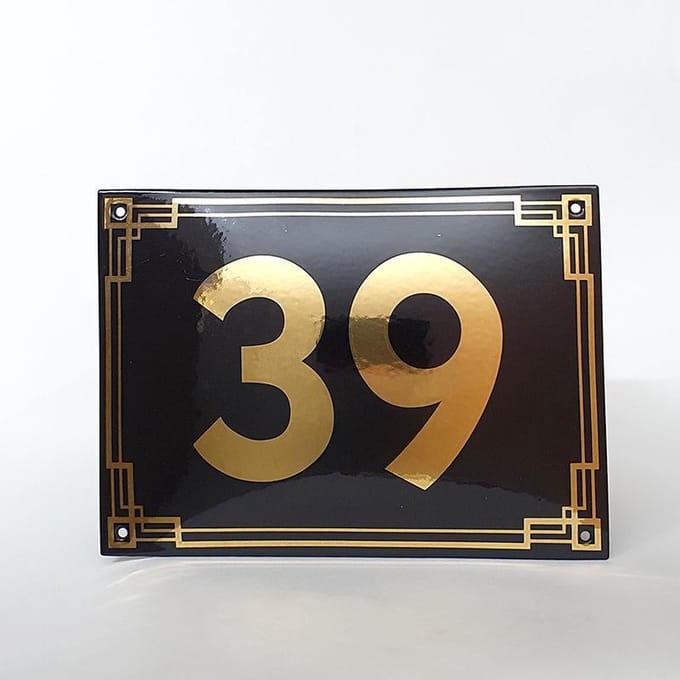 Art deco | jaren ’30 | luxe emaille huisnummer - 39