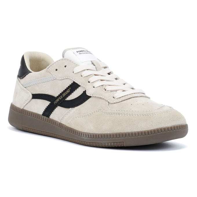 Pompeii Elan Sala Heren Sneakers Van Suède In Het Wit