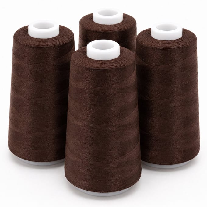 Polyester Overlockgaren – 4 Cones × 2700 m – Totaal 10.800 m – Bruin 269