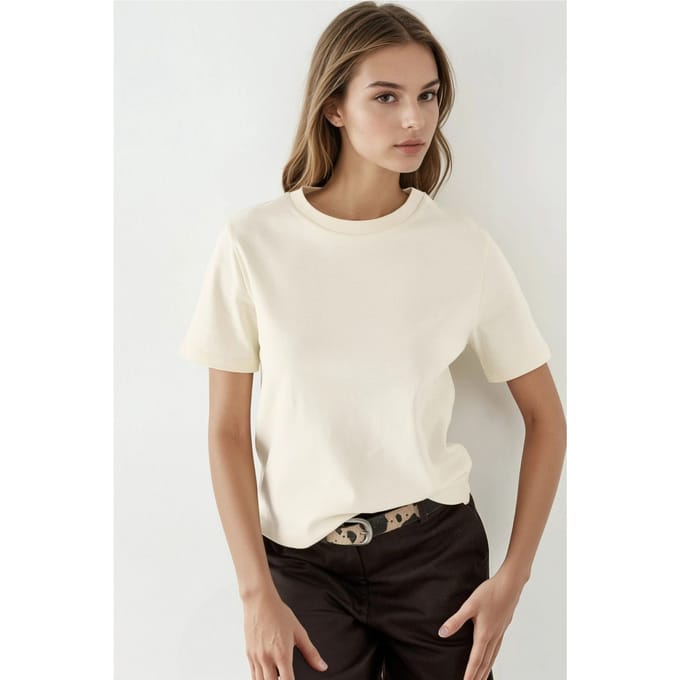 Ronde Hals Katoenen T-Shirt