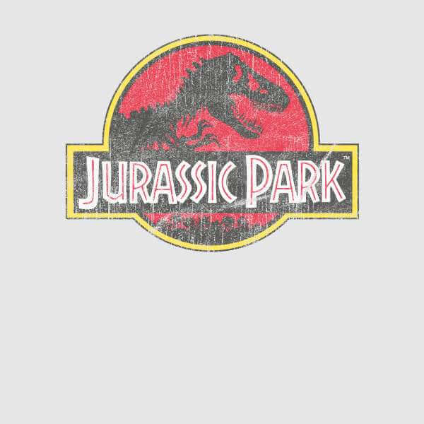 Jurassic Park Logo Vintage Hoodie - Grey - S