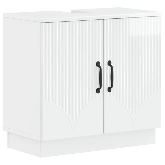 vidaXL - Wastafel - kabinet - voor - de - badkamer - HOORN - Hoogglans - Wit