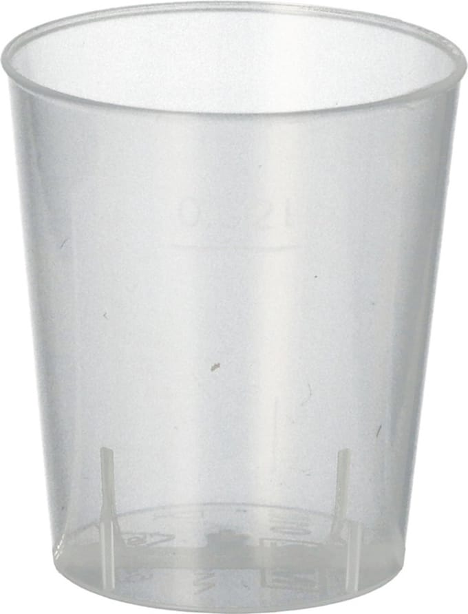 Borrelglazen herbruikbaar, PP 2cl Ø 3,7 x 4,2 cm transparant (100 stuks) onbreekbaar