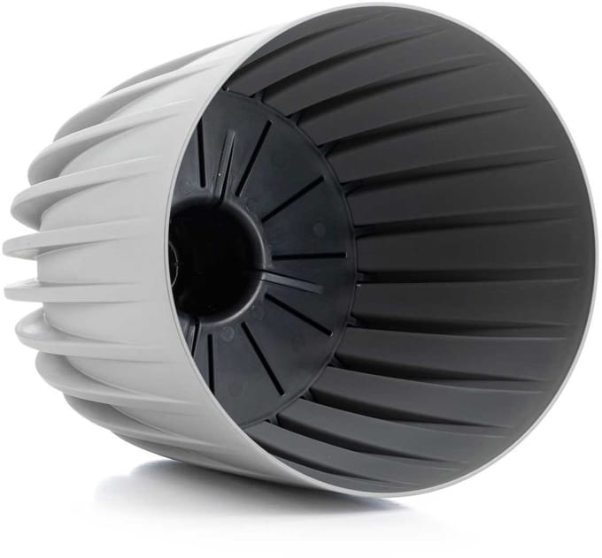 HowHomely - Stripped Serie - Bloempot - Grijs - 23x19 cm - UV-bestendig