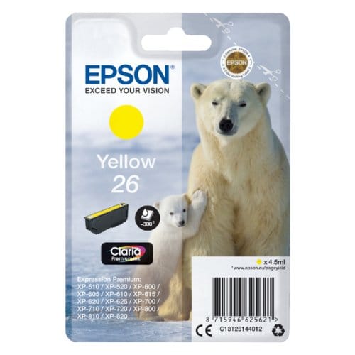 Epson 26 (C13T26144012) Inktcartridge Geel