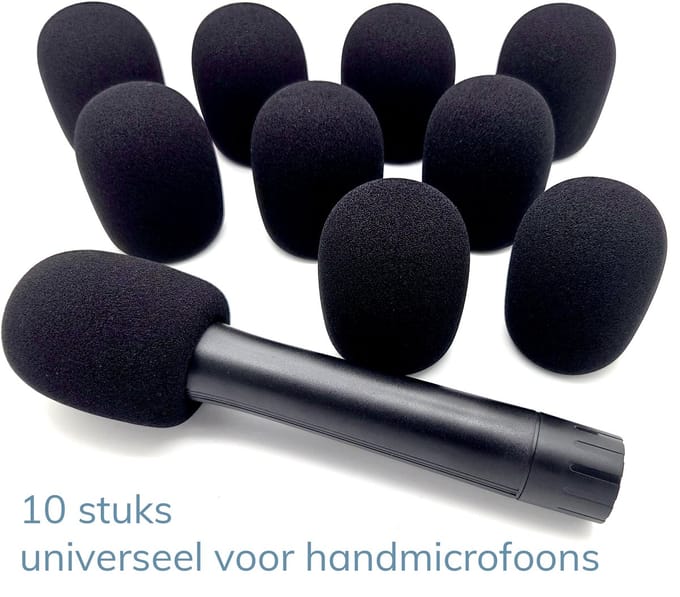 Foam Budget Plopkap Set 10 stuks Voor Handheld Microfoon -ZWART