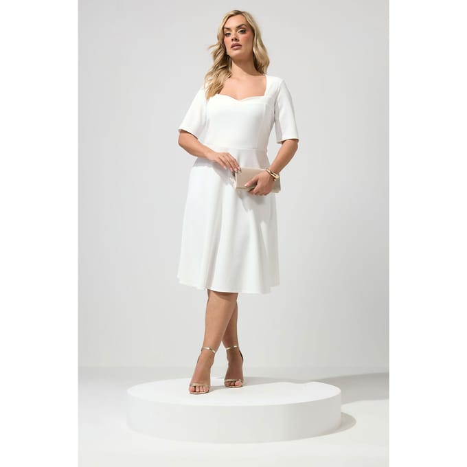 Yours London Witte Panel Skaterjurk Size 38