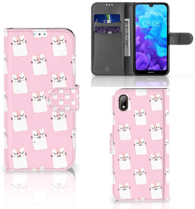 Huawei Y5 (2019) Telefoonhoesje met Pasjes Sleeping Cats