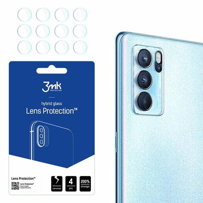 3MK - Neusbeschermer - Oppo Reno 6 Pro - 4 Stuks - Zwart