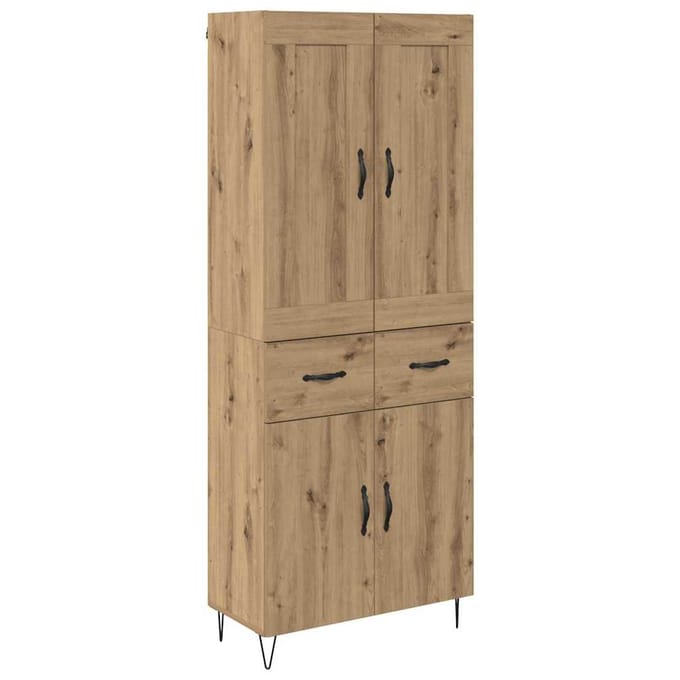 vidaXL - Highboard - Artisan - Eiken - 69,5 - x - 34 - x - 180 - cm - Bewerkt - hout