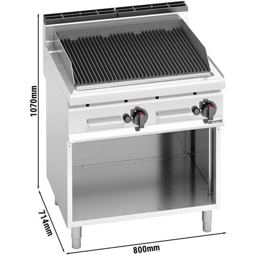GGM Gastro Gas Lavasteingrill - 13,8 kW Zilver