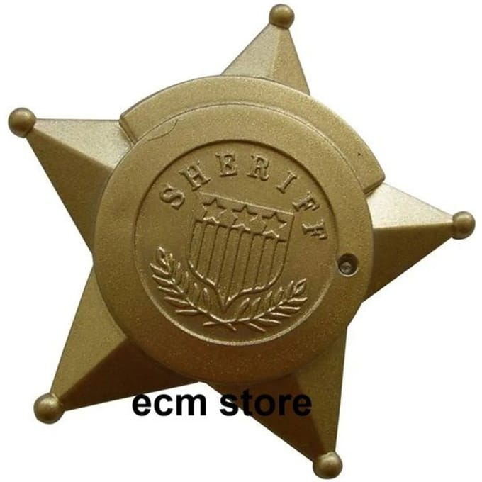 EDISON Etoile du sherif 1 pc accessoire déguisement imitation policier brown