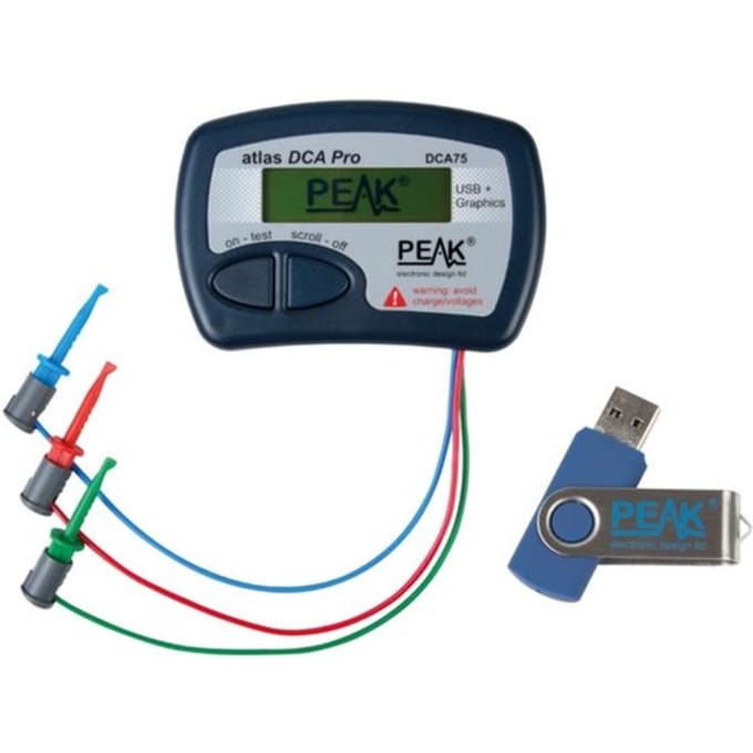 Peak Geavanceerde halfgeleider tester voor componentenanalyse, grafisch display, transistor en MOSFET detectie, USB aansluiting, geschikt voor JFET, diode, LED, SCR, triac, werkt met pc software