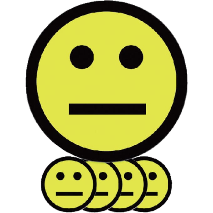 Magneet smiley 50mm emotie neutraal geel 5 stuks