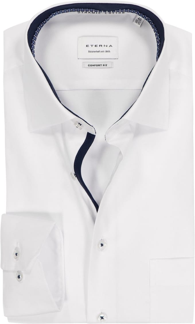 ETERNA comfort fit overhemd - twill - wit