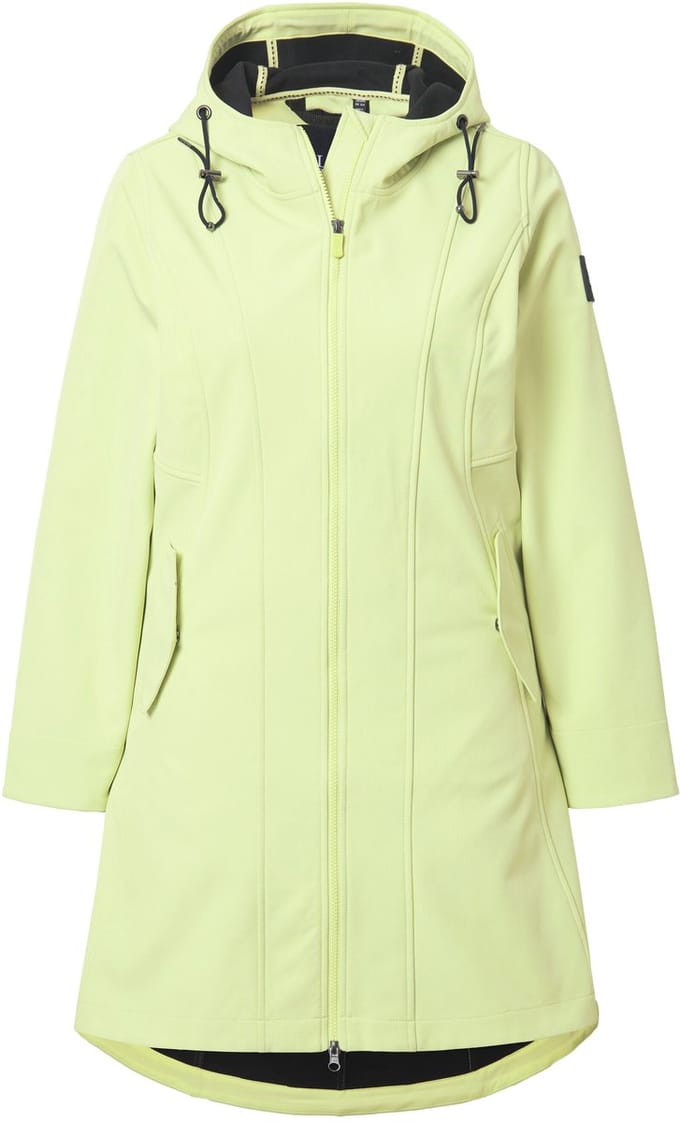 Ulla Popken - Dames - HYPRAR softshell-jas waterafstotend 2-weg rits - Limoengroen - Maat 42+