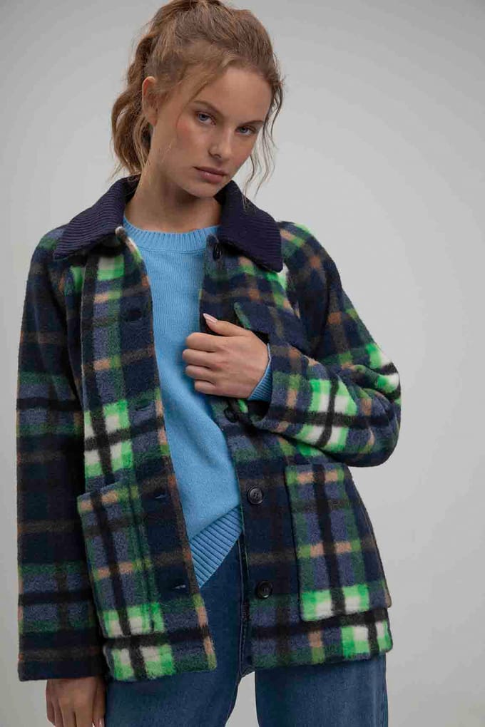 Josephine & Co Sean Jacket Navy Check Taglia: 34 | Sovracamicie Outlet | Donna | Blu