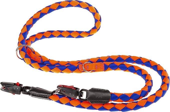 Ferplast Twist Matic Verstelbare Hondenlijn - Nylon - Blauw / Oranje - Diameter 18 mm - Lengte 200 cm