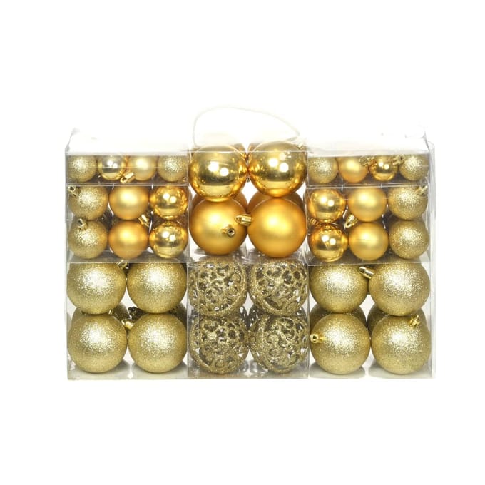 vidaXL - 100-delige - Kerstballenset - 3/4/6 - cm - goudkleurig
