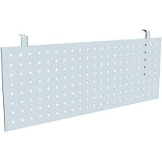 Bureautafel frontpaneel, geschikt voor bureautafels met B 1200 mm, geperforeerd paneel, aluminium zilver