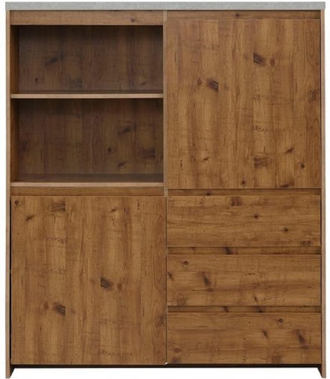 Maribo-Kast - 2-deurs 3-laden - Bruin Houtlook