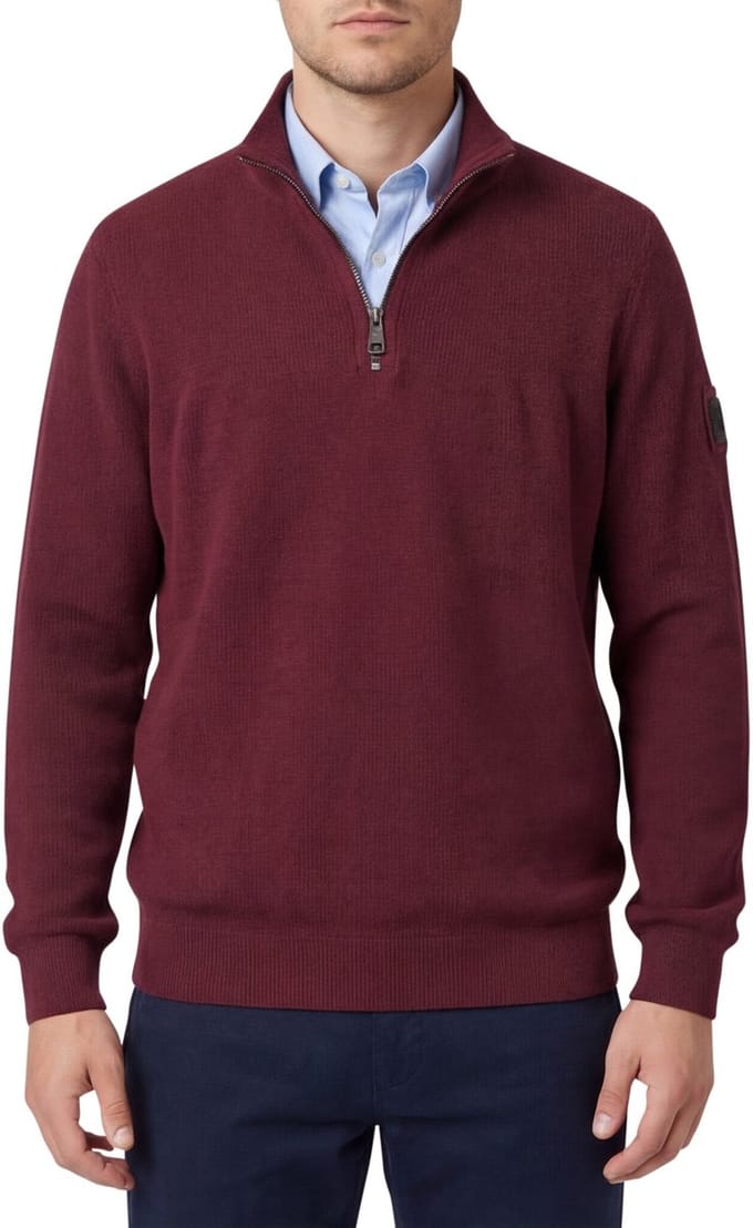CASA MODA comfort fit schipperstrui - bordeaux