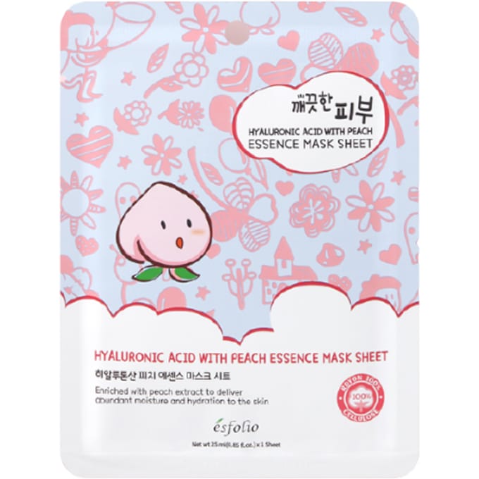 esfolio - Pure Skin Essence Mask Sheet - 25ml*1pc - Hyaluronic Acid With Peach