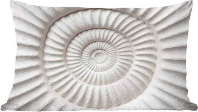 Sierkussens - Kussentjes Woonkamer - 60x40 cm - Schelp - Spiraal - Wit