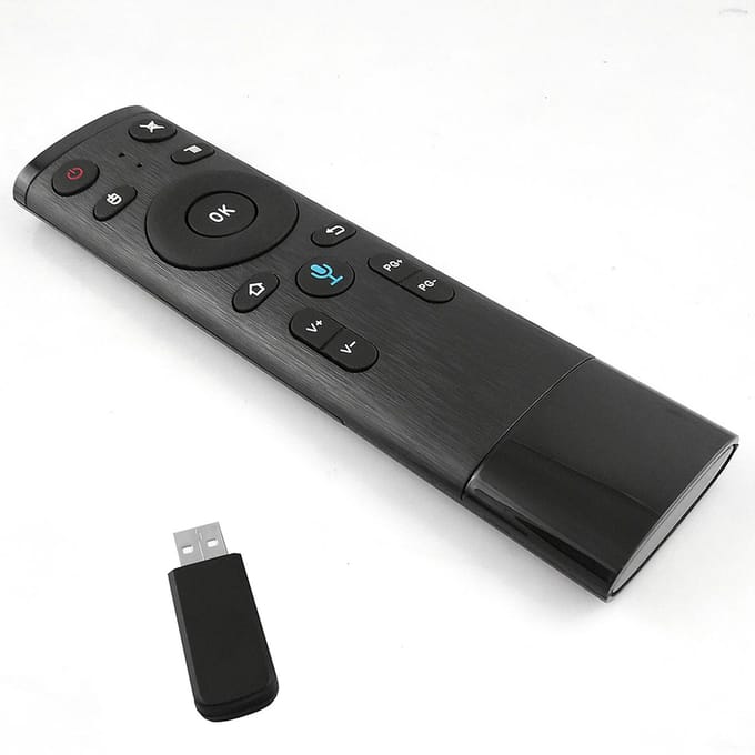 2.4G draadloze afstandsbediening met USB-ontvanger Spraakinvoer voor Smart TV Android TV Box HTPC PC zwart