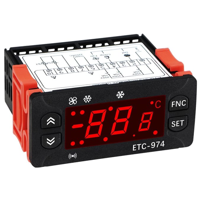 220V Digitale Temperatuurregelaar Precisie Thermostaat met NTC Sensor Microcomputer Tempregeling voor Koeling black